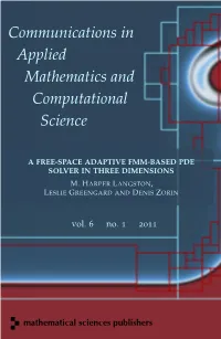 A Free-Space Adaptive Fmm-Based Pde Solver in Three Dimensions M.Harper Langston, Leslie Greengardand Denis Zorin