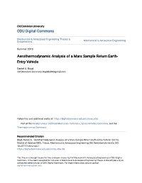 Aerothermodynamic Analysis of a Mars Sample Return Earth-Entry Vehicle" (2018)