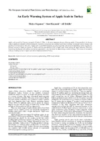 An Early Warning System of Apple Scab in Turkey