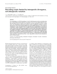 Barcoding Corals: Limited by Interspecific Divergence, Not Intraspecific Variation