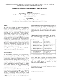 Influencing the Pagerank Using Link Analysis in SEO
