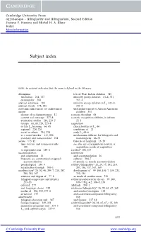Subject Index