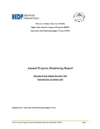 Annual Progress Monitoring Report