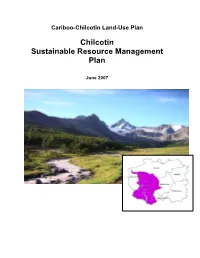Chilcotin Sustainable Resource Management Plan