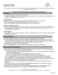 Inspection Checklist