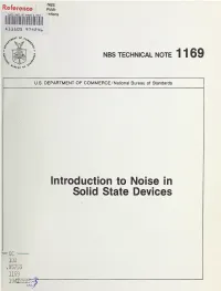 Introduction to Noise in Solid State Devices