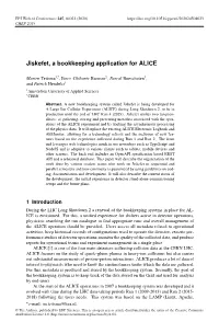 Jiskefet, a Bookkeeping Application for ALICE