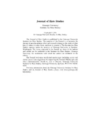 Journal of Hate Studies Gonzaga University Institute for Hate Studies