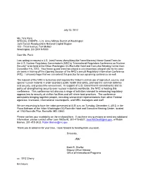 Ltr and Enclosure Re Request for Honor Guard Team for NRC's
