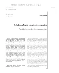 Metoda Klasifikacije U Istraživanjima Egzonima Classification Method In