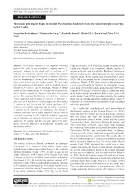 Molecular Phylogeny Helps to Delimit Plectranthus Hadiensis from Its Related Morph Occurring in Sri Lanka