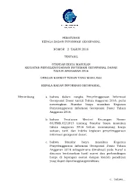 Peraturan Kepala Badan Informasi Geospasial Nomor