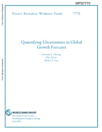 Quantifying Uncertainties in Global Growth Forecasts