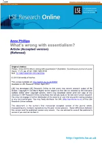 What's Wrong with Essentialism?
