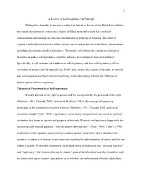 A Review of Self-Legitimacy in Policing