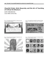Alvin Boyarsky and the Art of Teaching of Critical Architecture IGOR MARJANOVIC Iowa State University