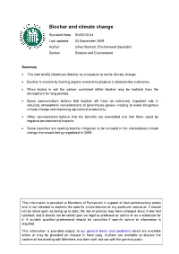 Biochar and Climate Change