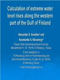 Calculation of Extreme Water Level Rises Along the Western Part of The