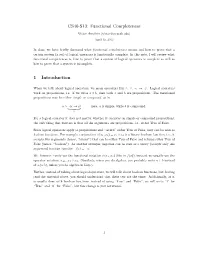 CS40-S13: Functional Completeness 1 Introduction