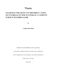 Examining the Effect of Different Types of Tutorials on New Players of a Compute Science Teaching Game