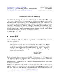 Introduction to Probability 1 Monty Hall