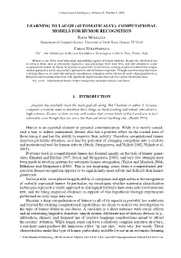 Learning to Laugh (Automatically): Computational Models for Humor