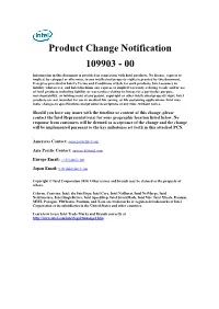 Product Change Notification 109903