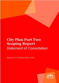 Statement of Consultation City Plan Part Two Scoping Report