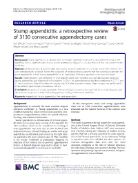 Stump Appendicitis: a Retrospective Review of 3130 Consecutive