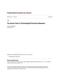 The Social Costs of Technological Protection Measures