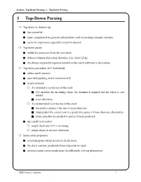 1 Top-Down Parsing