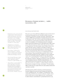 Becoming a Feminist Architect, … Visible, Momentous, With