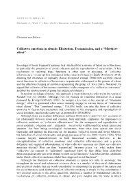 Collective Emotions in Rituals: Elicitation, Transmission, and a “Matthew- Effect”