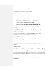 Curriculum Vitae and List of Publications