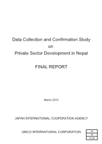Data Collection and Confirmation Study on Private Sector Development in Nepal