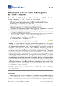 Identification of Novel Native Autoantigens In