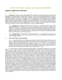 Master Software License and Services Agreement