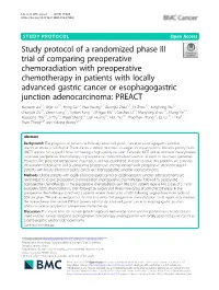 Study Protocol of a Randomized Phase III Trial of Comparing Preoperative