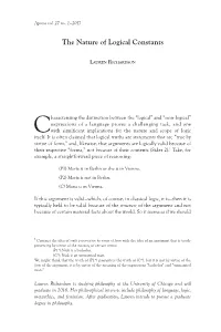 The Nature of Logical Constants