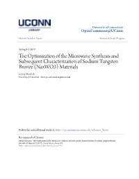 The Optimization of the Microwave Synthesis and Subsequent