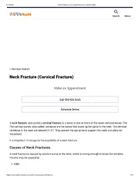 Cervical Fracture) | UVA Health