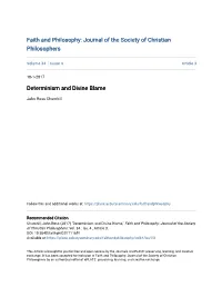 Determinism and Divine Blame