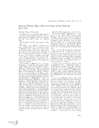 Interview with Joe Klein of the New Yorker in New York City July 5, 2000