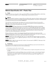 MS 547—Plastic Pipe