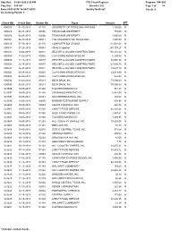 Program: FIN1800 Amount Payee Vendor Nbr Check Date File ID
