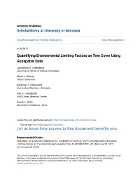 Quantifying Environmental Limiting Factors on Tree Cover Using Geospatial Data
