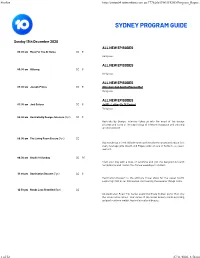 Sydney Program Guide