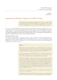 The ISP Column Expanding the DNS Root