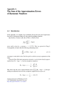 The Sum of the Approximation Errors of Harmonic Numbers