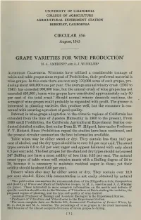 Grape Varieties for Wine Production 1